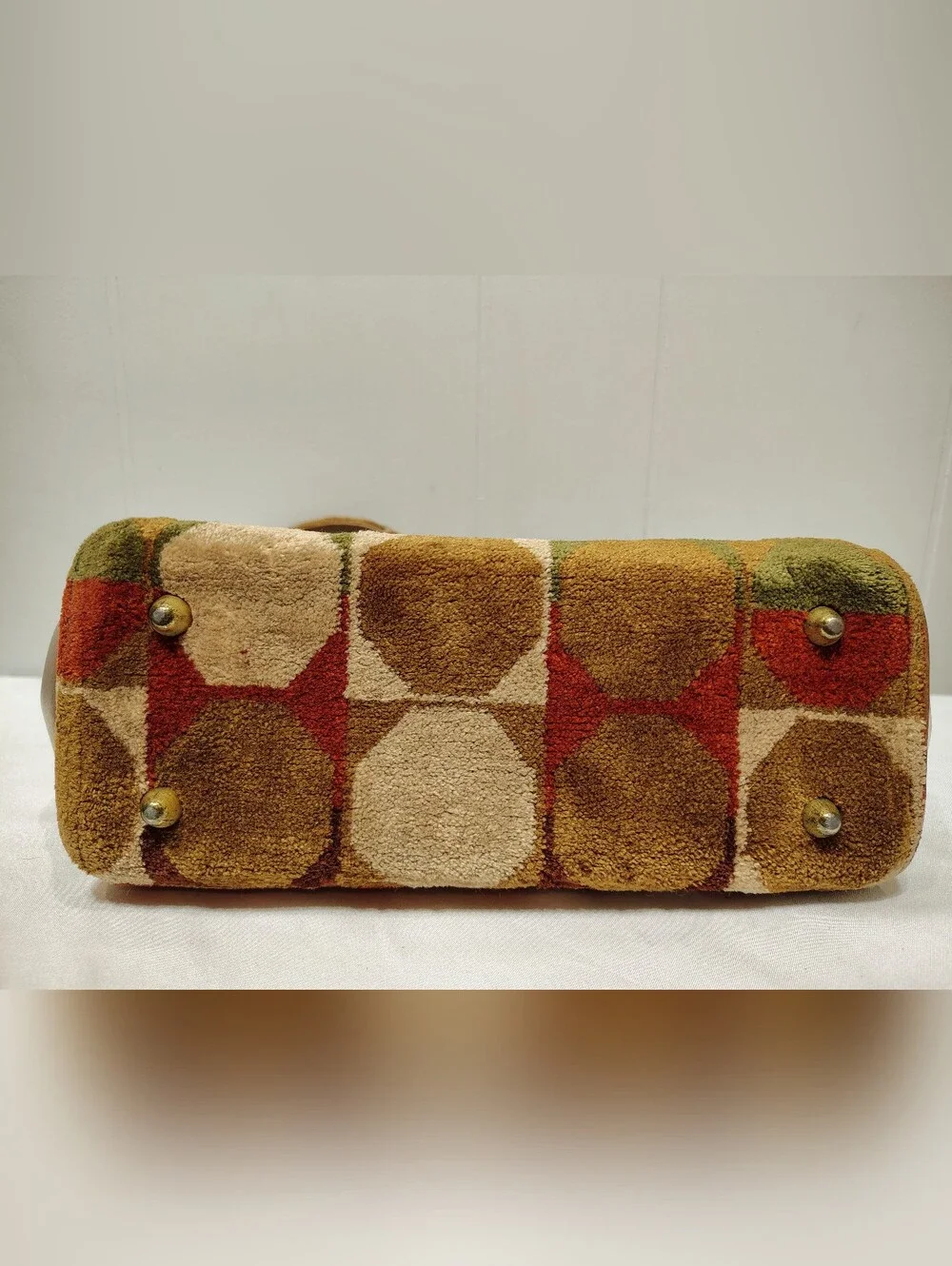 Markay Tapestry Carpet Bag‎ Mid Century Mod Geometric Circles Vintage